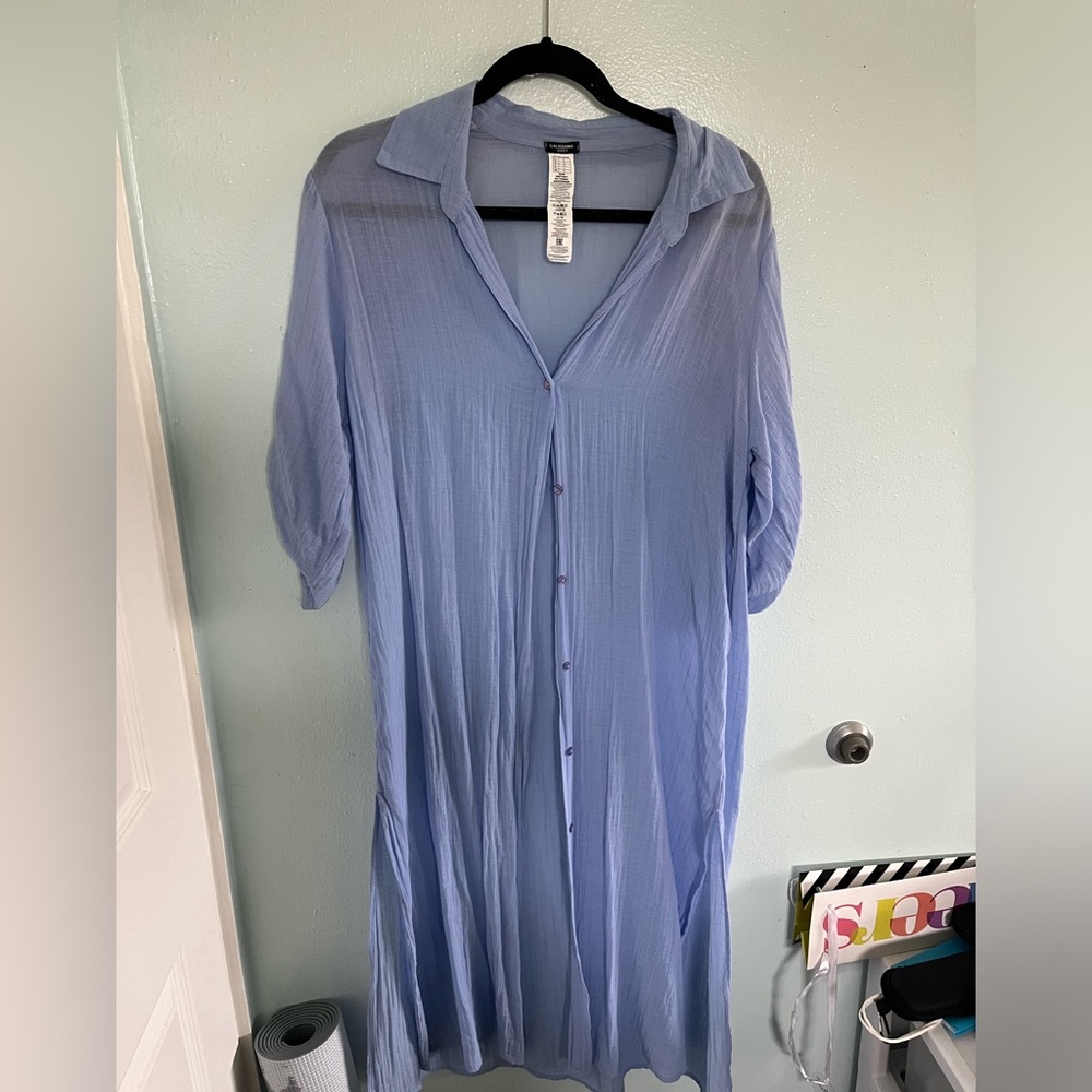 button down long cover up